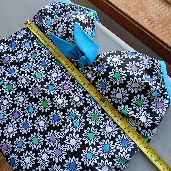 A Shore Fit One Piece Swim Dress size 14 retro floral built in padding EUC - Picture 12 of 16